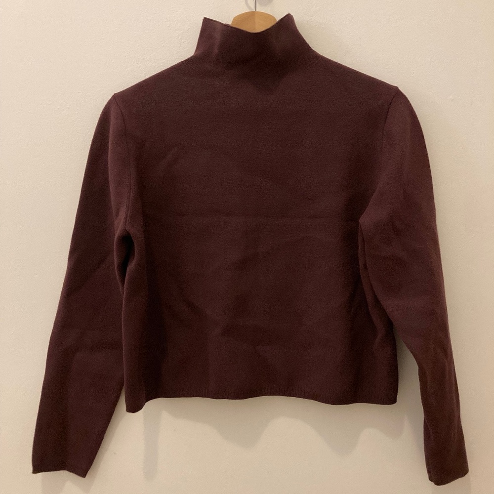 & Other Stories Mock Neck Burgundy Sweater XS